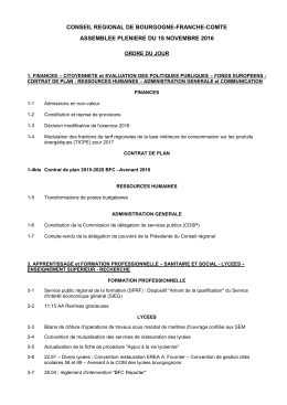 commission permanente du 9 novembre 2001 - Bourgogne