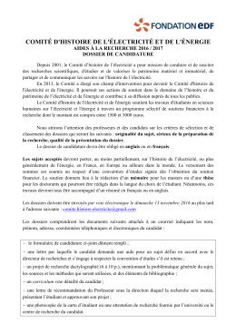 dossier de candidature