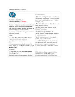 Dialogue de Crise &ndash; Fran&ccedil;ais