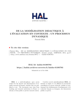 chemins actuels De la modélis... - Hal-SHS
