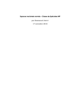 Espaces vectoriels normés – Classe de Spéciales MP par