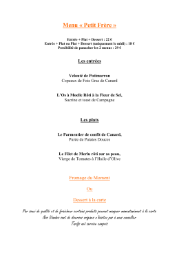 Menu « Petit Frère »