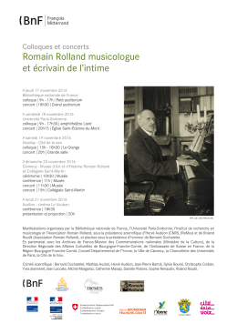 Romain Rolland musicologue et écrivain de l`intime