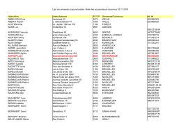 Lijst van erkende acupuncturisten / liste des acupuncteurs reconnus