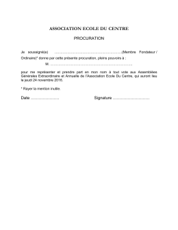 Formulaire de Procuration