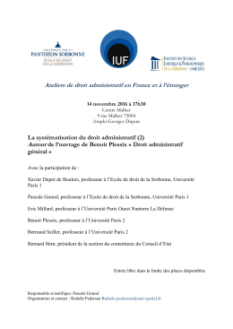 Institut universitaire de France Ecole de droit de la Sorbonne UMR