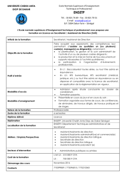 d`informations - Université Cheikh Anta Diop de Dakar