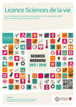 Mention, Sciences de la vie parcours BOPE et IPE