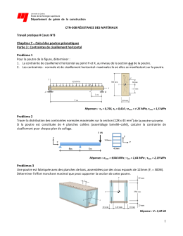 CTN‐308 R&Eacute;SISTANCE DES MAT&Eacute;RIAUX Travail pratique # Cours