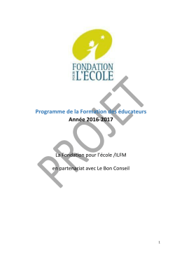 Programme de la formation 2016/17