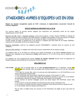 Règlementation stagiaires 2016