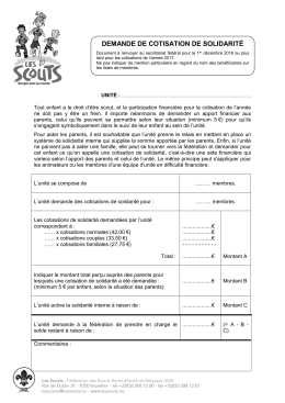 demande de cotisation de solidarit&eacute;