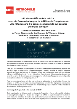 Et si on se MÊLait de la nuit - Métropole Européenne de Lille