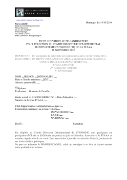 Fiche individuelle de Candidature
