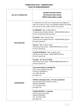 FORMATION CCAD - AUBERVILLIERS FICHE DE