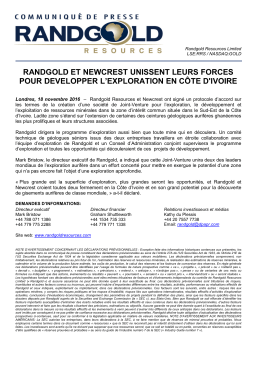 randgold et newcrest unissent leurs forces pour developper l