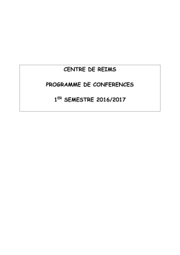 Programme Reims 1 er semestre 2016/201