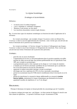 Résumé Cours 5 Régime isométrique Fichier