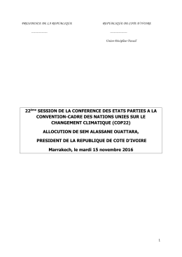 22ème SESSION DE LA CONFERENCE DES ETATS