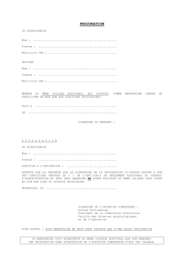 Formulaire de Procuration