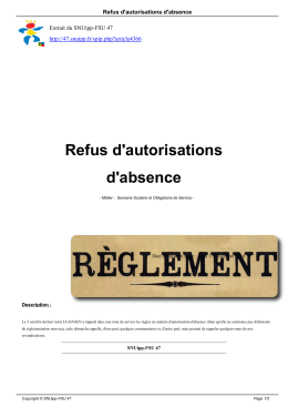 Autorisations d`absence - SNUipp 47 - SNUipp-FSU