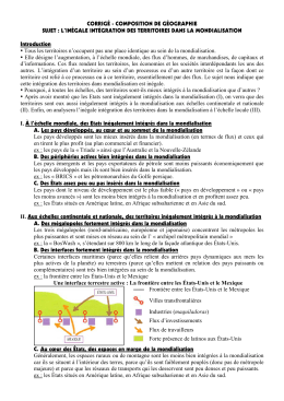 corrige composition - integration des territoires dans la mondialisation