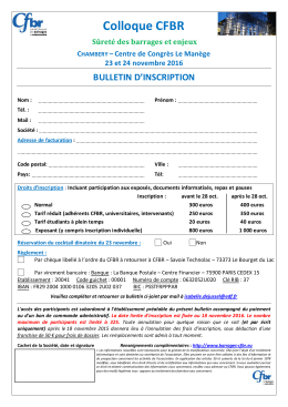 bulletin d`inscription