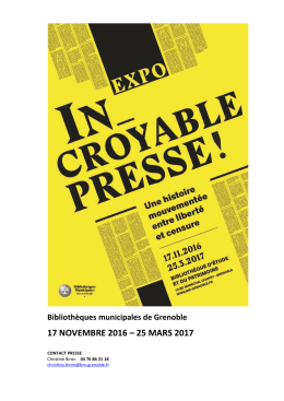 Dossier de presse Exposition Patrimoniale Incroyable Presse