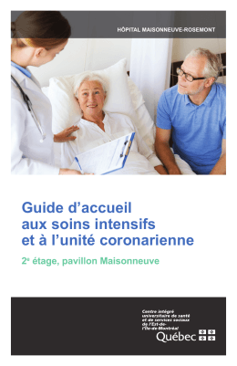 Guide d`accueil aux soins intensifs et à l`unité coronarienne