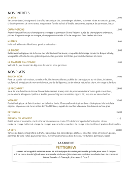 Télécharger le menu - Restaurant Le Quai 19
