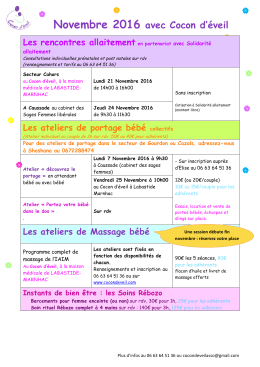 Calendrier - Cocon D`éveil