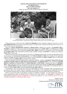 Concerts 2016-2017 - Amis de Maurice Ravel
