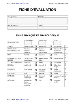 Fiche de renseignements