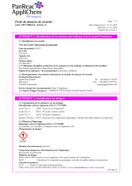 Fiche de donn&eacute;es de s&eacute;curit&eacute;