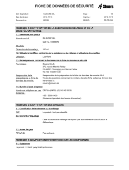 fiche de donn&eacute;es de s&eacute;curit&eacute;