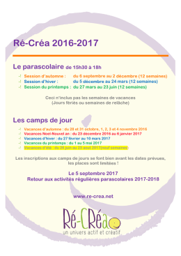 recera calaendrier 2016-2017