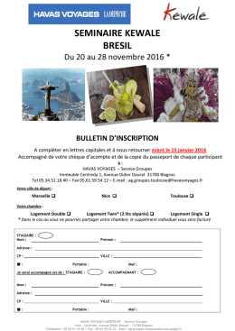 Télécharger le bulletin d`inscription
