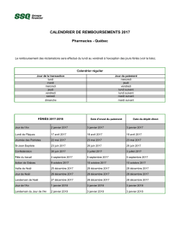 Calendrier de remboursement 2017