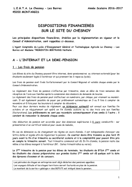 Télécharger les dispositions financières