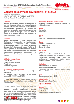 AGENT/E DES SERVICES COMMERCIAUX EN ESCALE