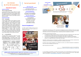 Les messes de 19 et 20 novembre Carnet paroissial