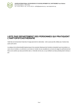 Praticiens en haptopsychoth&eacute;rapie