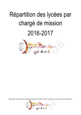 Répartition des lycées par chargé de mission 2016-2017