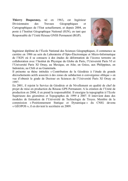 Thierry Duquesnoy, né en 1963, est Ingénieur Divisionnaire des