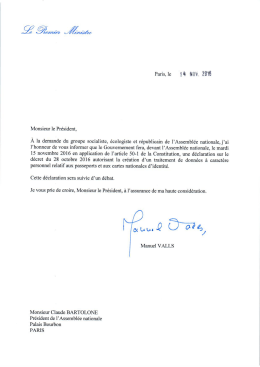 Page 1 Paris, le 14 NUV. ?gif Monsieur le Président, À la demande