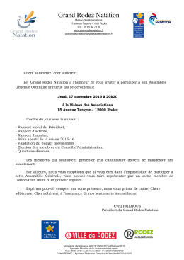 Invitation &agrave; l`Assembl&eacute;e G&eacute;n&eacute;rale