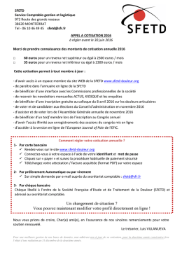 T&eacute;l&eacute;charger l`appel &agrave; cotisation