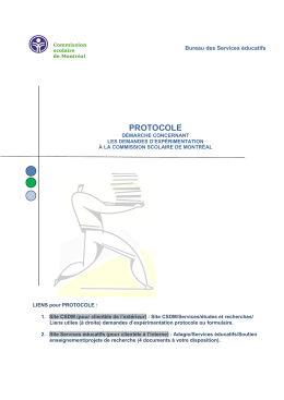 protocole - Commission scolaire de Montréal