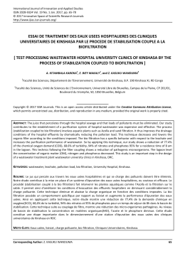 essai de traitement des eaux usees hospitalieres