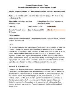 Council Member Inquiry Form Demande de